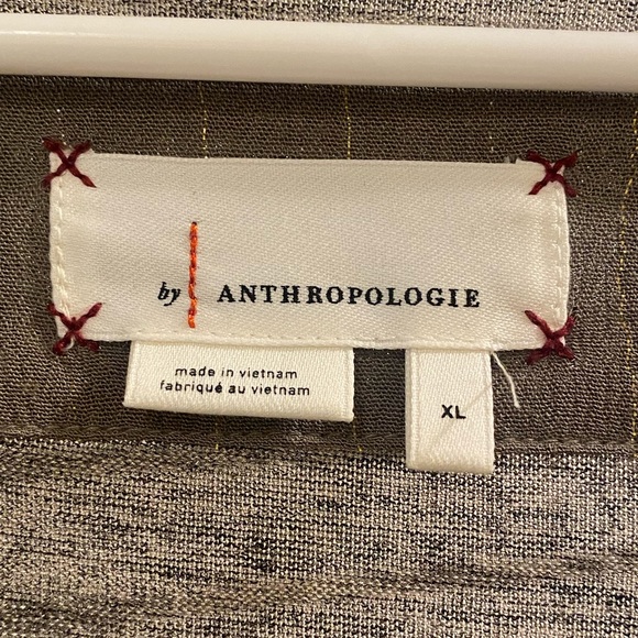 Metallic Silver Anthropologie Blouse - Picture 3 of 3